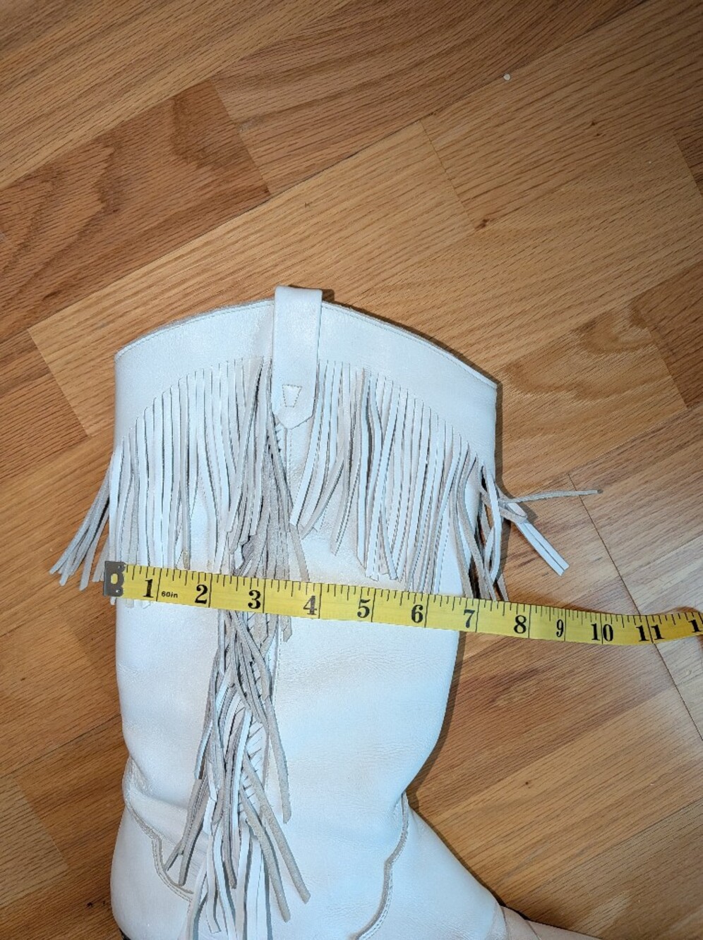 dingo White Fringe Western Heeled Boots - Picture 7 of 14
